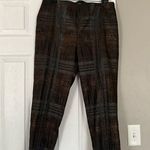 Lafayette 148 New York Metallic Bronze Black Ankle Length Pants Business Casual Brown Size 10 Photo 0