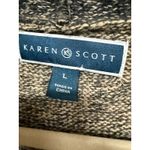 Karen Scott Color Block Minimalist Monochrome Long Open Front Acrylic Long Sweater Size L Photo 4