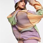 Jaded London oversized patchwork lightweight knitted hoodie wool blend 4 Photo 1