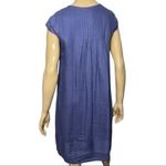 Sundance Women’s Size XS Blue w Mint Green Embroidered Smocked Front Linen Dress Photo 3