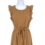 Velvet Heart  Tabatha Dress Ruffle Sleeveless Belted Tan Oat Size XS NWT Photo 1