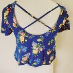Rewind  blue floral crop top size xs Photo 3