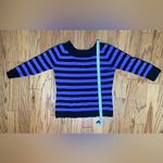 Joseph A - Black and Purple Striped Long Sleeve Top Size L Photo 5