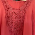 Love Stitch double lined coral top women's size L blouse flowy embroidered Pink Size L Photo 2