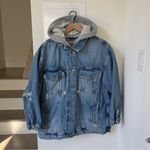 Free People  We The Free Flawless Hooded Denim Jean Jacket Photo 1
