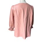 Tuckernuck Easton Blush Pink Faux Leather Swing Blouse 3/4 Sleeve, Sz XL Photo 4