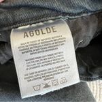 AGOLDE  Toni Mid Rise Straight Black Jeans Denim 27 Feral Wash Distressed Raw Hem Photo 3