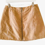H& M Divided Suede Zipper Front Tan Womens Mini Skirt SZ 12 Photo 0