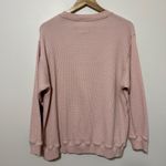 Aerie  The Sweat Waffle Crew Neck Sweatshirt Size Medium Pink Photo 5