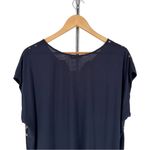 Full Moon Maternity Reece Mixed Material Top Navy Copper Dot 2X NWT StitchFix Blue Size undefined Photo 6