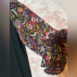 Cynthia Steffe NWT  Black Multicolored Floral Puff Flare Half Sleeve Blouse Photo 2
