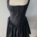 ZARA Short square neckline dress with straps. Voluminous hem. Concealed side zip Photo 0