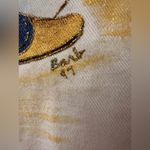 White Distressed Edge Jacket with Cowboy Boot Design Size L Photo 4