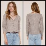 Heartloom 💕💕 Lilah Henley Sweater + Nikita Wide Leg Pant Taupe Ribbed  L NWT Photo 3