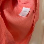 J.Jill Linen Coral Orange Button Down Pleated Tunic Size Small Vacation Coverup Photo 6