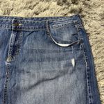 Old Navy  Denim Skirt‎ Women 20 Distressed Raw Hem Medium Wash Boho Coquette Photo 6