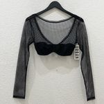 Urban Outfitters UO Out From Under Overdrive Mesh Long Sleeve Top on Black Size S NWT Photo 2