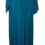 Soft Surroundings Petite M Blue V Neck Seamless Midi Dress Photo 0