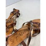 Blowfish Malibu Brown Bronze Vegan‎ Leather Ankle Strap Thong Sandals Size 7 Photo 3