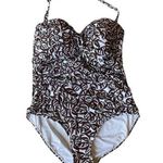 Anne cole  Signature Convertible One Piece Swimsuit Brown and White Size 20W NWT Photo 0