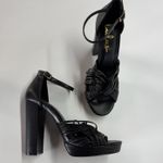 Lulus  Shoes Womens Size 8 Black Sivan Platform Strappy Block Heel Evening Party‎ Photo 1