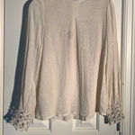 Blu Pepper Long Sleeve Crocheted Trimmed Collar and Cuff Blouse Photo 0