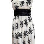 Trixxi  Embossed Floral Print Sash White Black Sheer Lined Dress Women’s Size 3X Photo 0