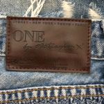 One Teaspoon ONE X Le Cat Distressed Denim Mini Skirt Photo 10