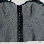 Bebe Vintage Black and White Rockabilly Lace Detail Corset Photo 4