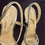 Nina  Size 8 Silver Strappy Chunk Heels Photo 4