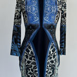 Roberto Cavalli Roberto Cavalli Dress 6 IT44 Blue Black Baroque Loud Money Glam Y2K Maximalist Photo 0