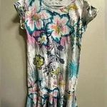 Fresh Produce EUC |  Tropical Print T-Shirt Dress w/ Ruffle | Women’s S/M Photo 0