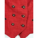 Red Linen Wool Blend Austrian‎ Double Breasted Jacket Embroidered Octoberfest Size 38 Photo 7