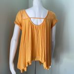 Free People orange lace asymmetric t-shirt Photo 4