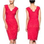 Tadashi Shoji  Red Lace Pencil Dress Size 8 Photo 1