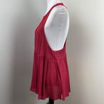 Free People Intimately Marble Illusion Mesh Peplum Tank Top Raspberry Red Medium Photo 5