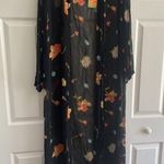 Sacred Threads  Women's‎ Vintage Black Floral Kimono Cover up Deadstock Medium Photo 5