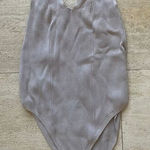 Wishlist  Ribbed V-Neck Bodysuit Sleeveless Light Basic‎ Tank Leotard L Photo 0