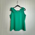 Zenana Outfitters green ruffled sleeve V-neck sleeveless blouse size XL N3 Photo 5