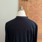 Theory  Silk Ruffle Yoke Button Down Blouse Photo 4