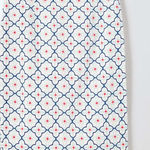 Boden Pencil Skirt Womens Sz 12L Textured White Blue Coral Geometric Print Lined Photo 0