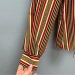 Vintage 70s Retro Button Down Long Sleeve Striped Shirt size XS / S Orange Photo 2