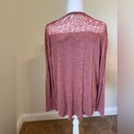 Rewind Womens Rose Pink Long Sleeve Sweater W/Floral Lace Shoulders Size Large Photo 2