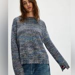 Free People NWT lunar eclipse cotton candy pullover oversized small black blue Photo 0