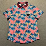 Sunday Swagger x ESPN Golf Classic Polo Shirt Women’s Medium Pink Palm Tree Photo 0