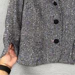 Aura  Jacket Women 14 Gray Vintage Tweed Speckled Circle Blazer Office Y2K Boho Photo 6