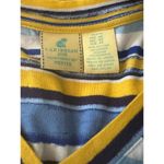 Caribbean Joe  Petite Medium 3/4 Sleeve Top Blue Yellow Photo 3