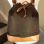ETRO Milano Paisley Nylon Vachetta Leather Drawstring Bucket Tote Shoulder Bag Photo 15