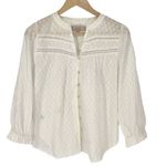 Loft Womens 100% Cotton Button-Up Chiffon Shirt Blouse Cream Size Small Photo 0