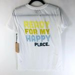 Halogen Womens T Shirt Top Ready For My Happy Place Crew Neck White M Photo 0